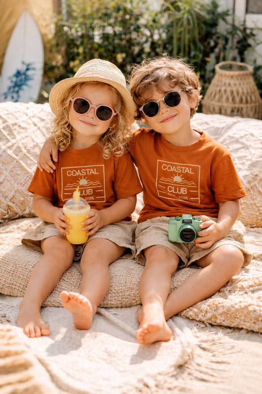 Orange Unisex Muslin Short & T-shirt