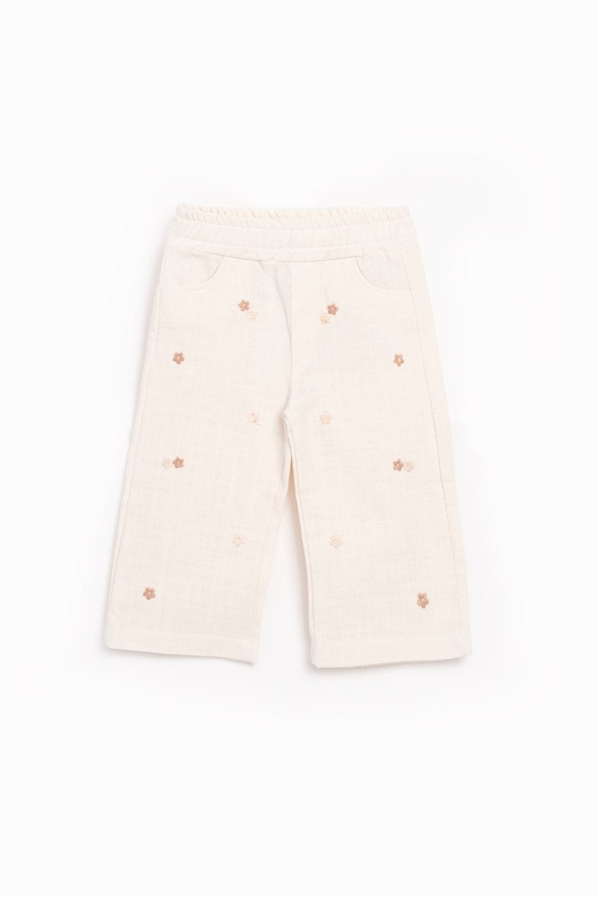 Floral Embroidery Pants
