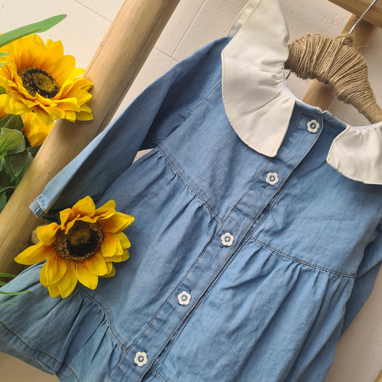Flowers Denim Dress