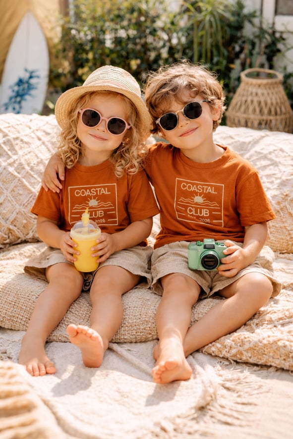 Orange Unisex Muslin Short & T-shirt