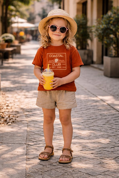 Orange Unisex Muslin Short & T-shirt