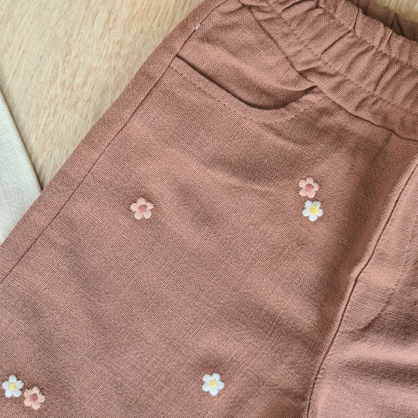 Floral Embroidery Pants