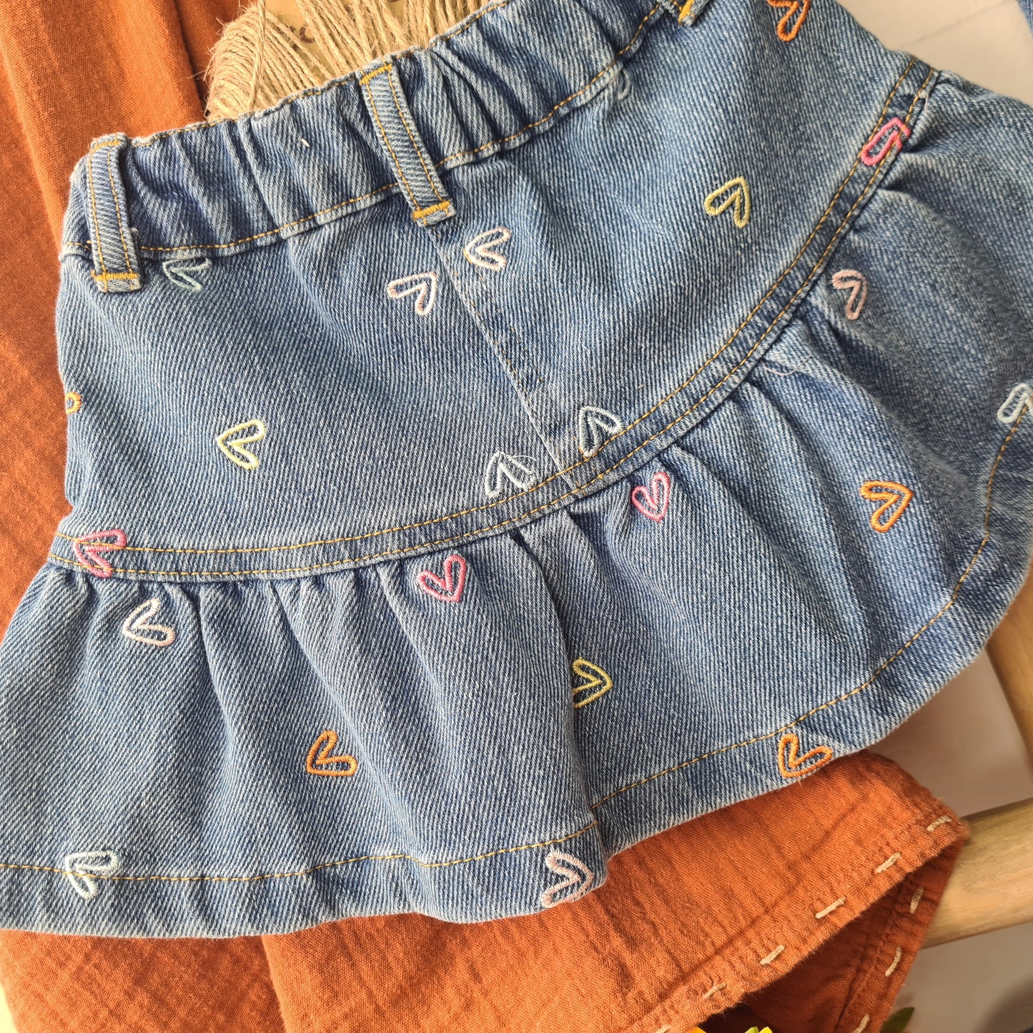 Hearts Denim Skirt