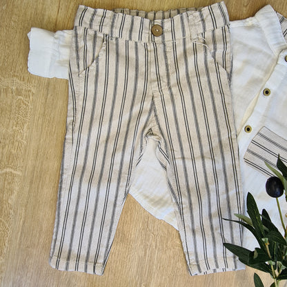 Stripped Linen Set