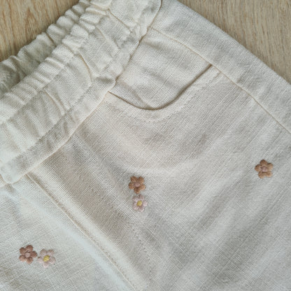 Floral Embroidery Pants