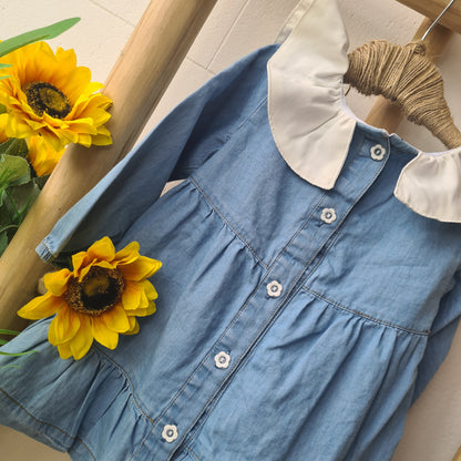 Flowers Denim Dress