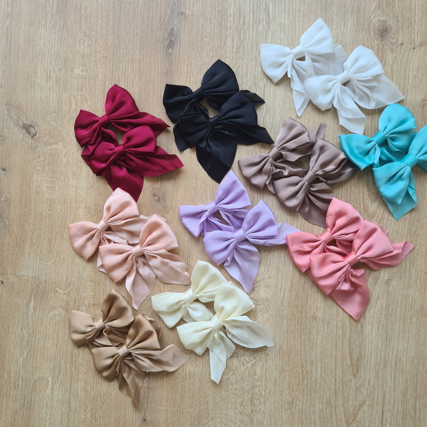 Satin Bow Clip - Pack of 2