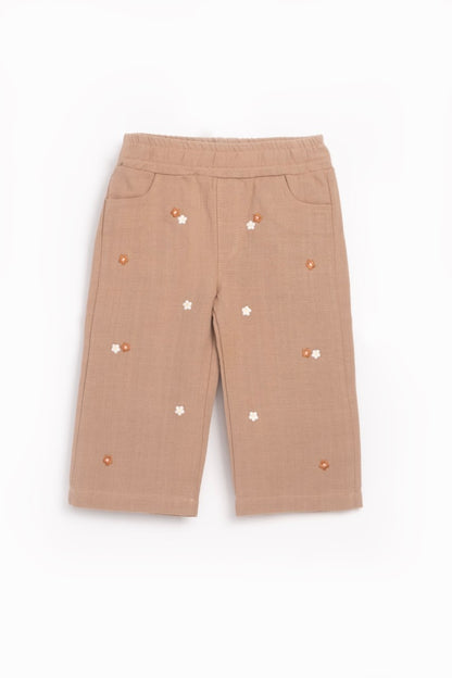 Floral Embroidery Pants